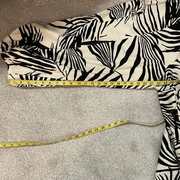 Rachel Zoe Plus Linen Blend Drawstring Cargo Joggers Size 1X Black/Khaki - Picture 9 of 11